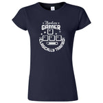  "Hardcore Gamer, Classically Trained" women's t-shirt Navy Blue
