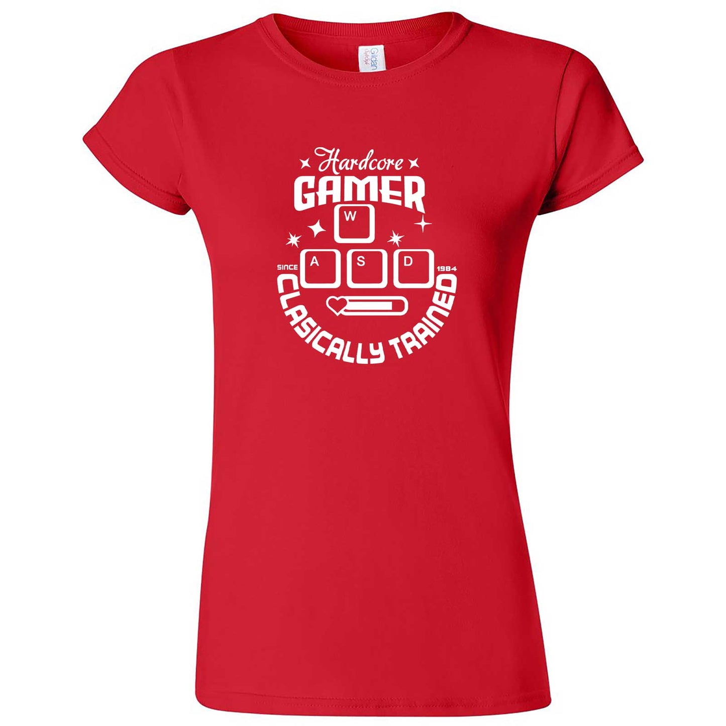  "Hardcore Gamer, Classically Trained" women's t-shirt Red
