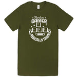  "Hardcore Gamer, Classically Trained" men's t-shirt Army Green