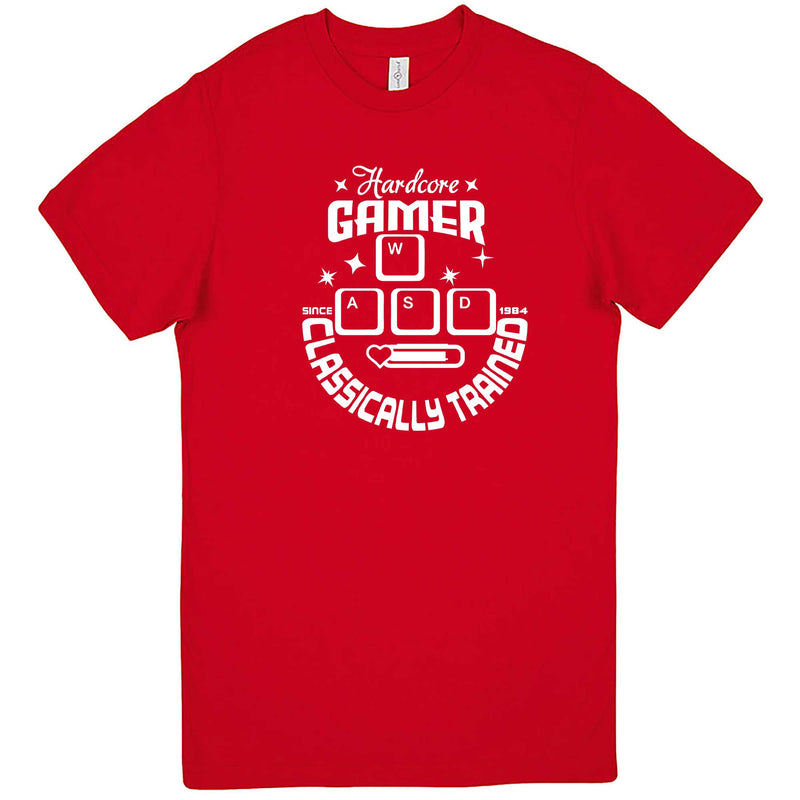  "Hardcore Gamer, Classically Trained" men's t-shirt Red