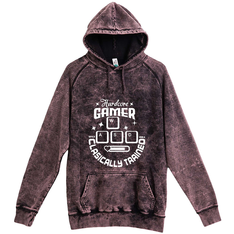 "Hardcore Gamer, Classically Trained" hoodie, 3XL, Vintage Cloud Black