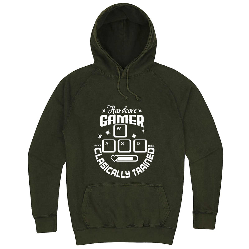  "Hardcore Gamer, Classically Trained" hoodie, 3XL, Vintage Olive