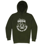  "Hardcore Gamer, Classically Trained" hoodie, 3XL, Army Green