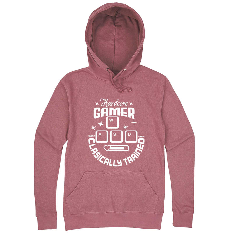  "Hardcore Gamer, Classically Trained" hoodie, 3XL, Mauve