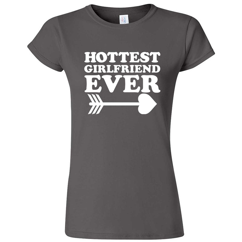  "Hottest Girlfriend Ever, White" women's t-shirt Charcoal