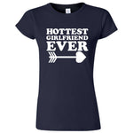  "Hottest Girlfriend Ever, White" women's t-shirt Navy Blue