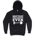  "Hottest Girlfriend Ever, White" hoodie, 3XL, Vintage Black