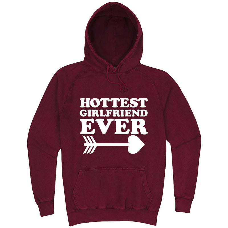  "Hottest Girlfriend Ever, White" hoodie, 3XL, Vintage Brick