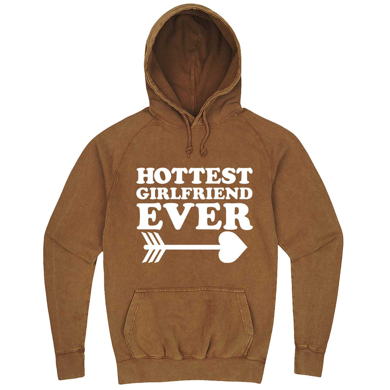  "Hottest Girlfriend Ever, White" hoodie, 3XL, Vintage Camel