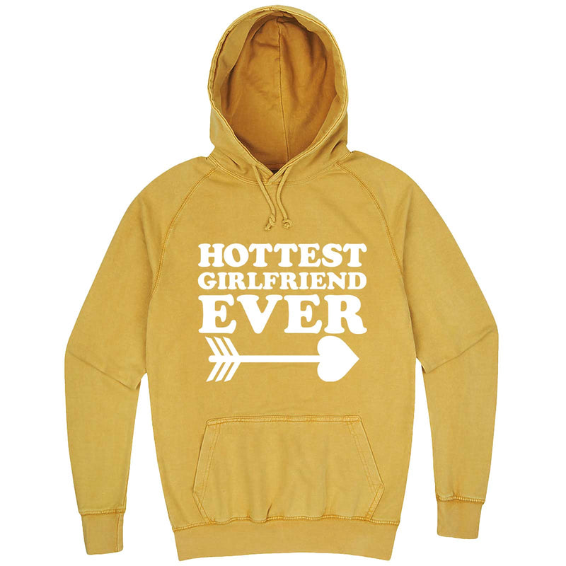  "Hottest Girlfriend Ever, White" hoodie, 3XL, Vintage Mustard
