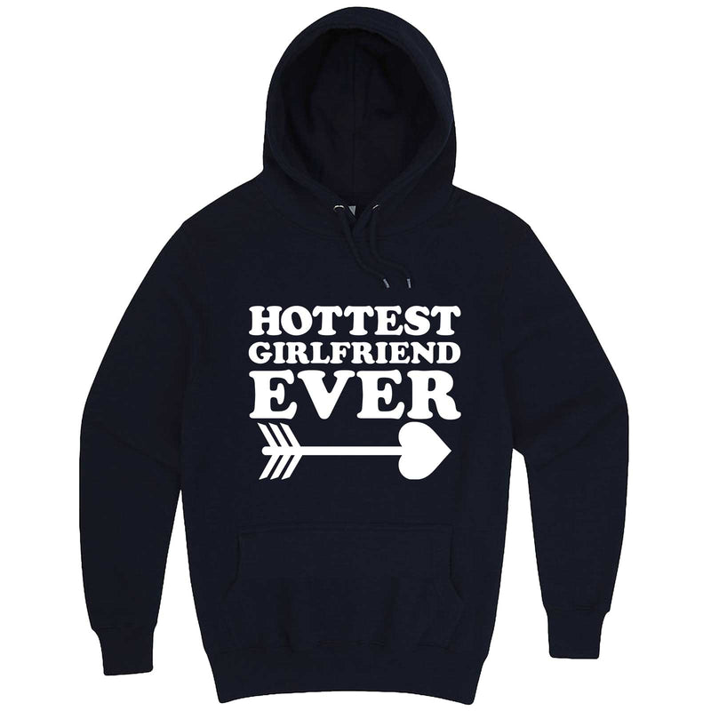  "Hottest Girlfriend Ever, White" hoodie, 3XL, Navy