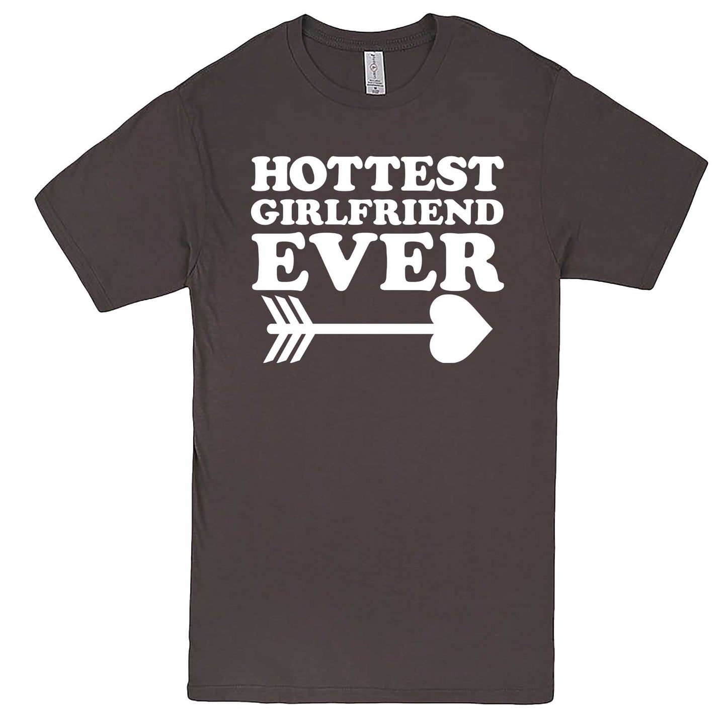 "Hottest Girlfriend Ever, White" men's t-shirt Charcoal