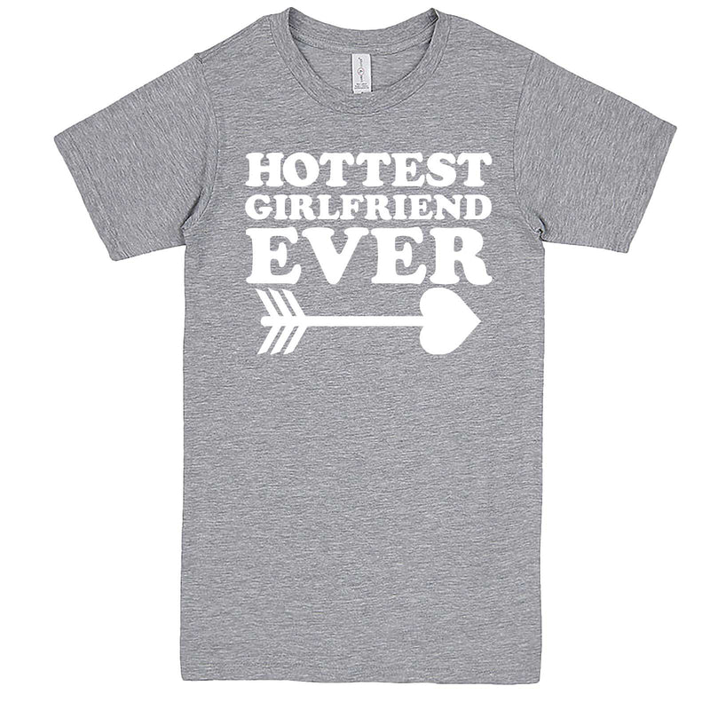  "Hottest Girlfriend Ever, White" men's t-shirt Heather-Grey