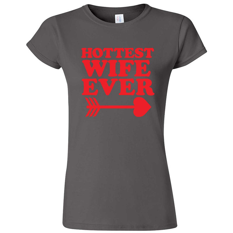  "Hottest Wife Ever, Red" women's t-shirt Charcoal