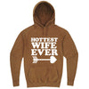  "Hottest Wife Ever, White" hoodie, 3XL, Vintage Camel
