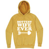  "Hottest Wife Ever, White" hoodie, 3XL, Vintage Mustard