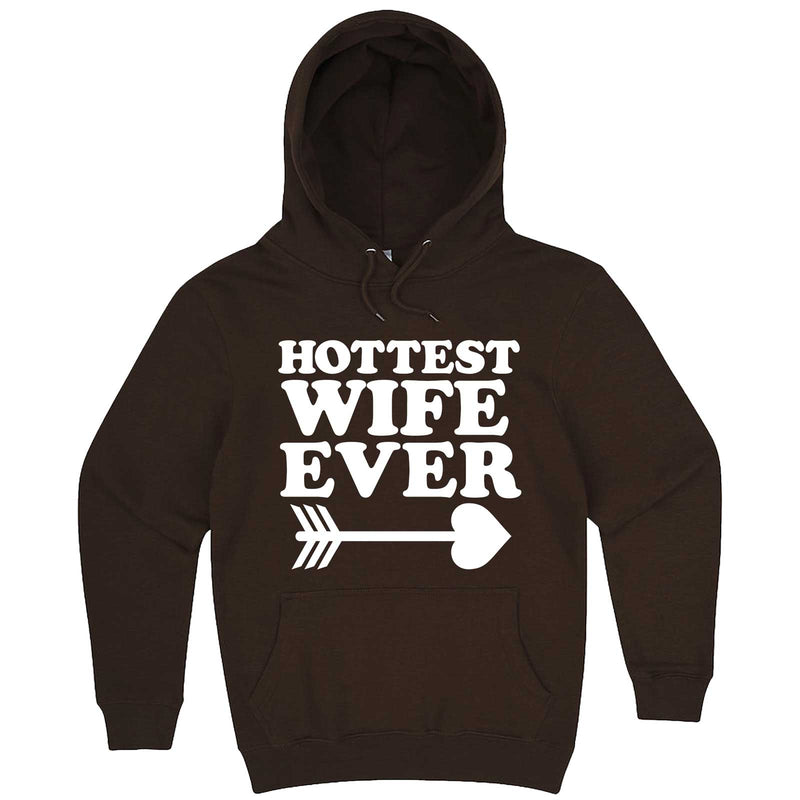  "Hottest Wife Ever, White" hoodie, 3XL, Chestnut