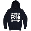  "Hottest Wife Ever, White" hoodie, 3XL, Navy