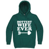  "Hottest Wife Ever, White" hoodie, 3XL, Teal