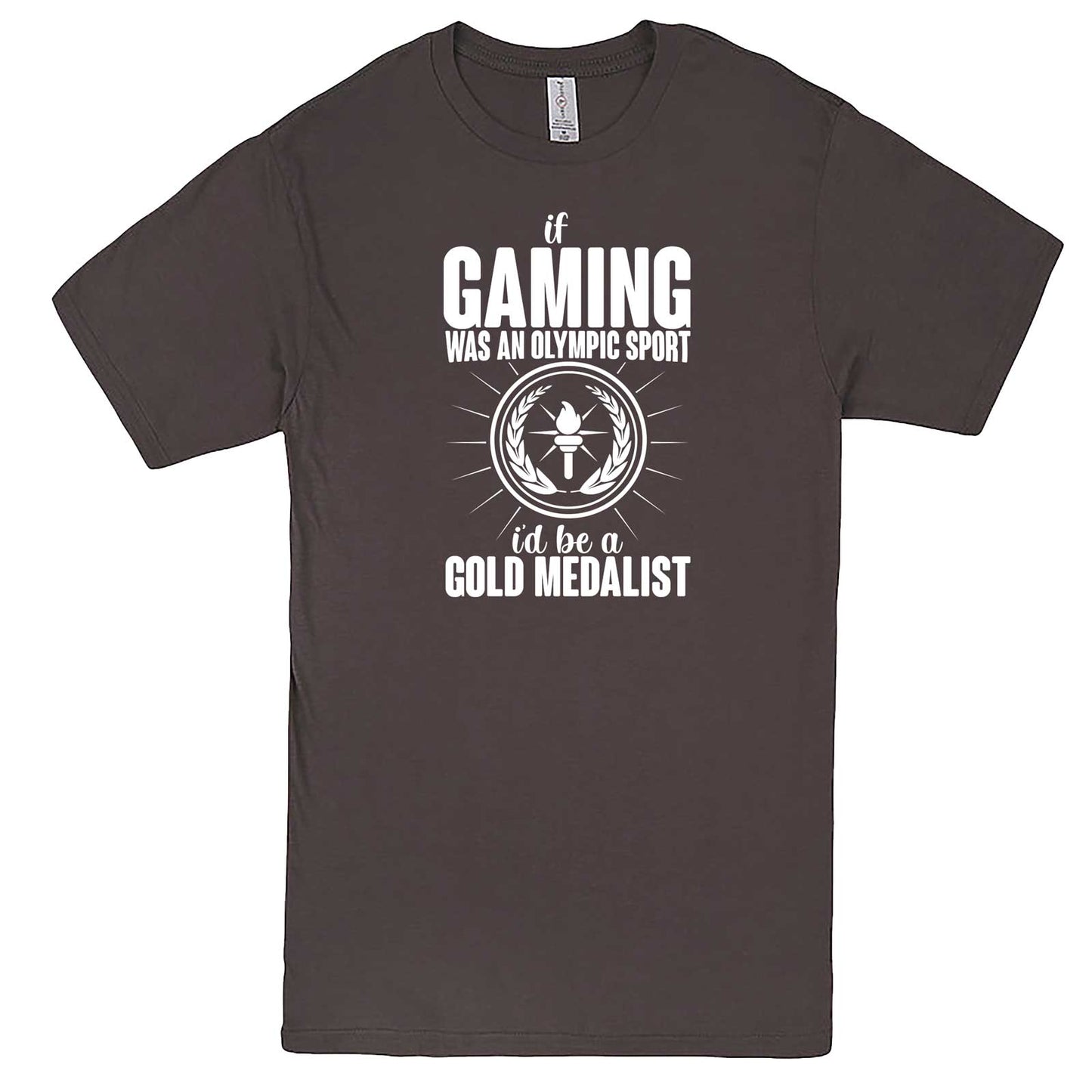  "If Gaming Were an Olympic Sport, I'd Be a Gold Medalist" men's t-shirt Charcoal