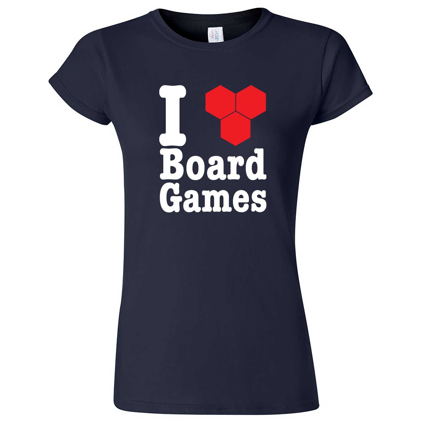  "I Love Board Games" women's t-shirt Navy Blue