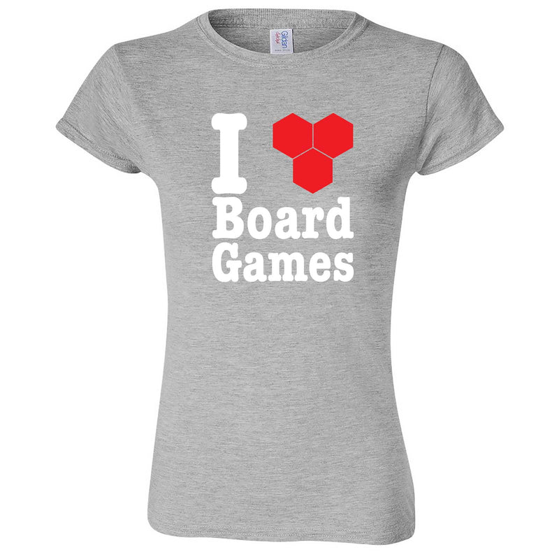  "I Love Board Games" women's t-shirt Sport Grey
