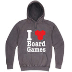  "I Love Board Games" hoodie, 3XL, Vintage Zinc