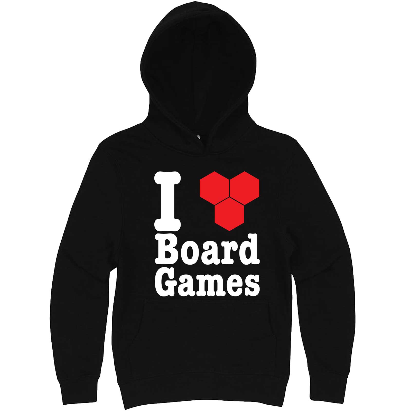  "I Love Board Games" hoodie, 3XL, Black