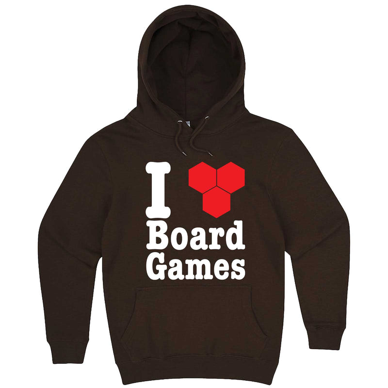  "I Love Board Games" hoodie, 3XL, Chestnut