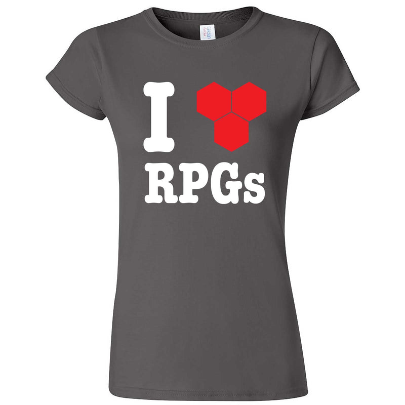  "I Love Role-Playing Games" women's t-shirt Charcoal