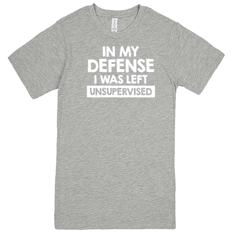  "In My Defense, I Was Left Unsupervised" men's t-shirt Heather Grey