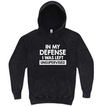  "In My Defense, I Was Left Unsupervised" hoodie, 3XL, Vintage Black