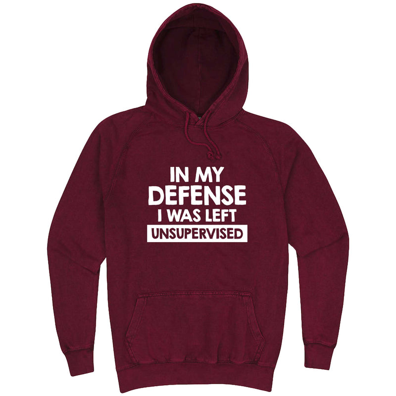  "In My Defense, I Was Left Unsupervised" hoodie, 3XL, Vintage Brick