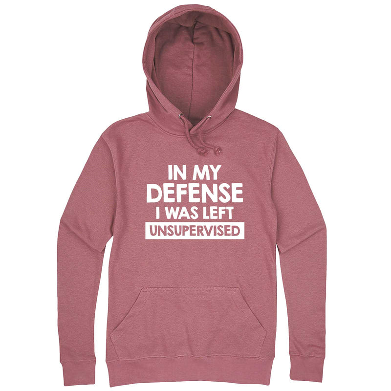  "In My Defense, I Was Left Unsupervised" hoodie, 3XL, Mauve