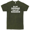  "In My Defense, I Was Left Unsupervised" men's t-shirt Vintage Olive