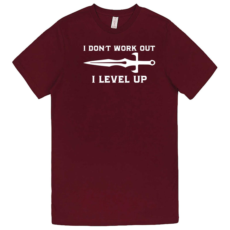 "I Don't Work Out, I Level Up - RPGs" men's t-shirt Burgundy