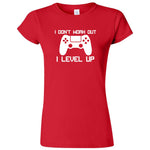  "I Don't Work Out, I Level Up - Video Games" women's t-shirt Red