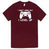  "I Don't Work Out, I Level Up - Video Games" men's t-shirt Burgundy