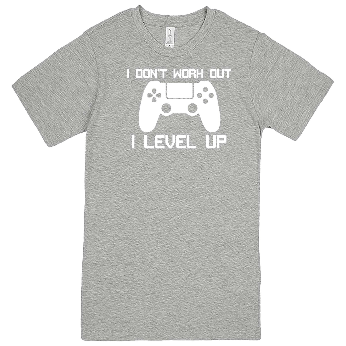  "I Don't Work Out, I Level Up - Video Games" men's t-shirt Heather Grey
