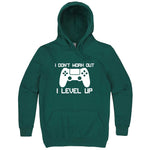  "I Don't Work Out, I Level Up - Video Games" hoodie, 3XL, Teal