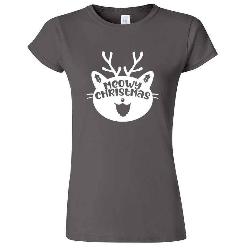  "Cute Meowy Christmas kitty" women's t-shirt Charcoal