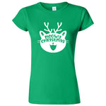  "Cute Meowy Christmas kitty" women's t-shirt Irish Green