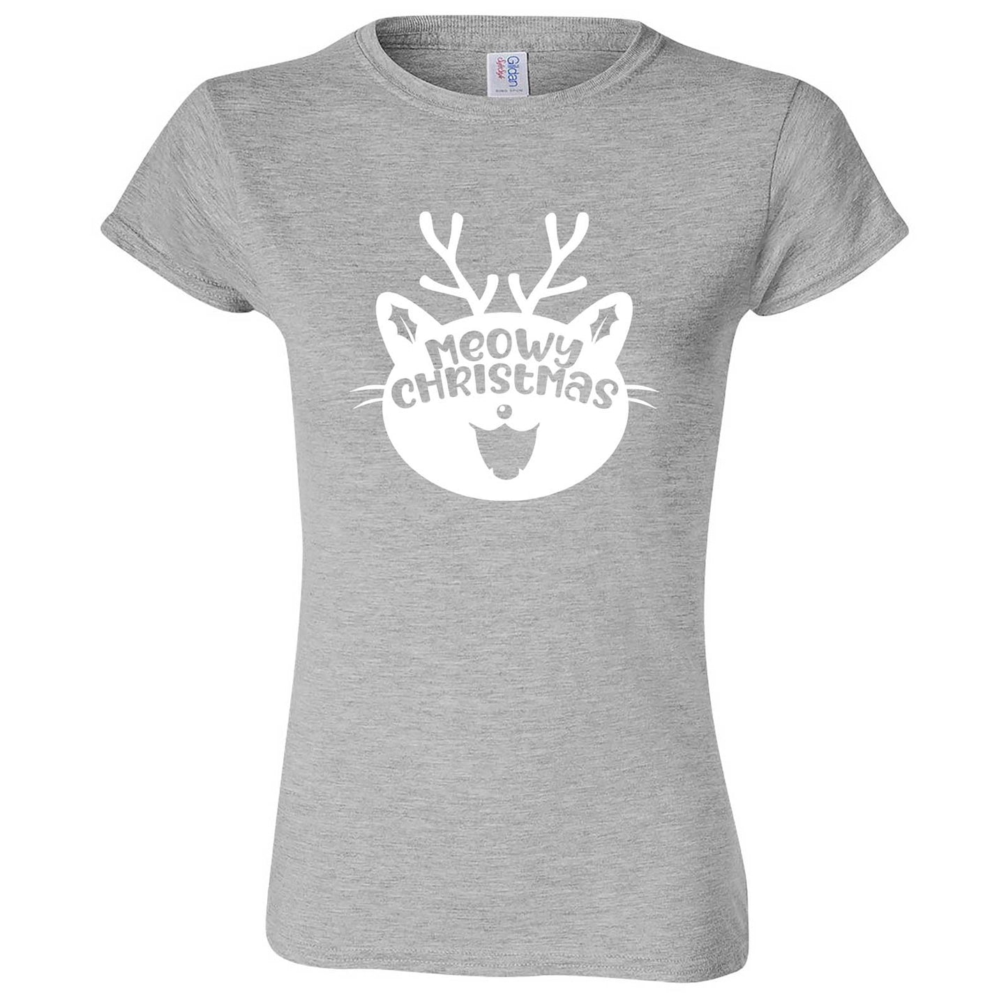  "Cute Meowy Christmas kitty" women's t-shirt Sport Grey