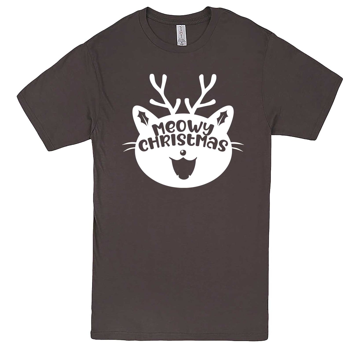  "Cute Meowy Christmas kitty" men's t-shirt Charcoal
