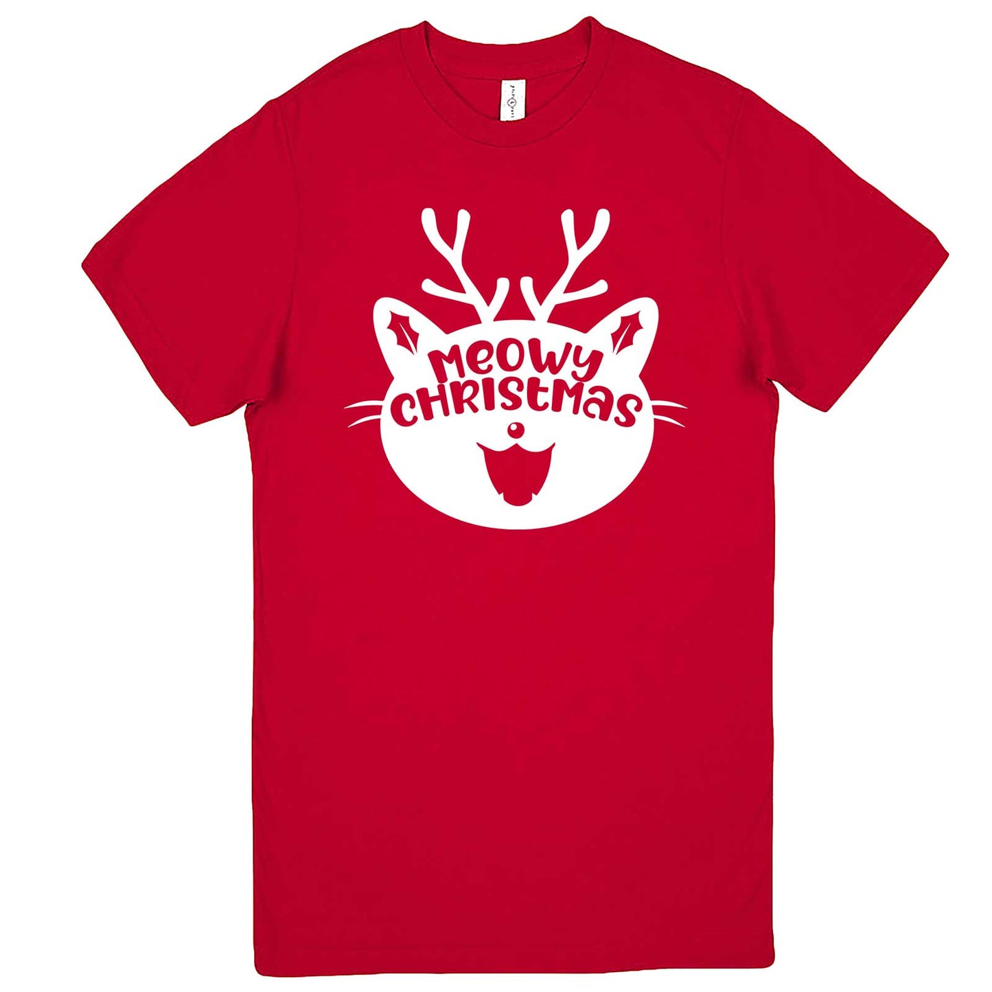  "Cute Meowy Christmas kitty" men's t-shirt Red