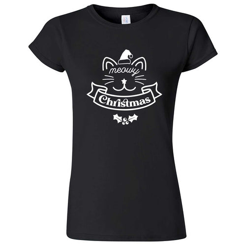  "Adorable Meowy Christmas kitty" women's t-shirt Black