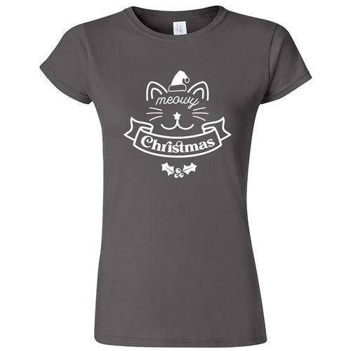  "Adorable Meowy Christmas kitty" women's t-shirt Charcoal