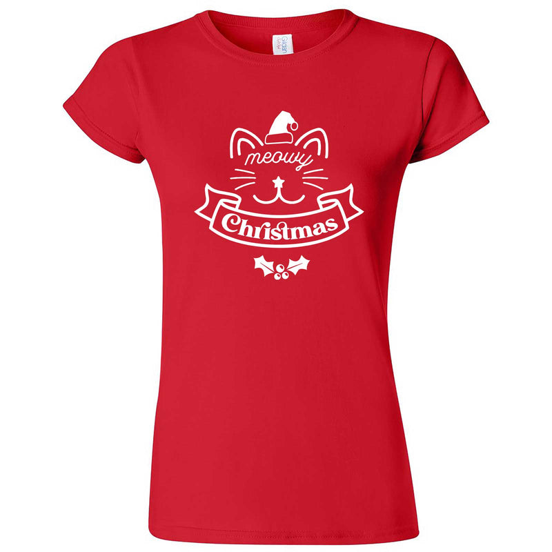  "Adorable Meowy Christmas kitty" women's t-shirt Red
