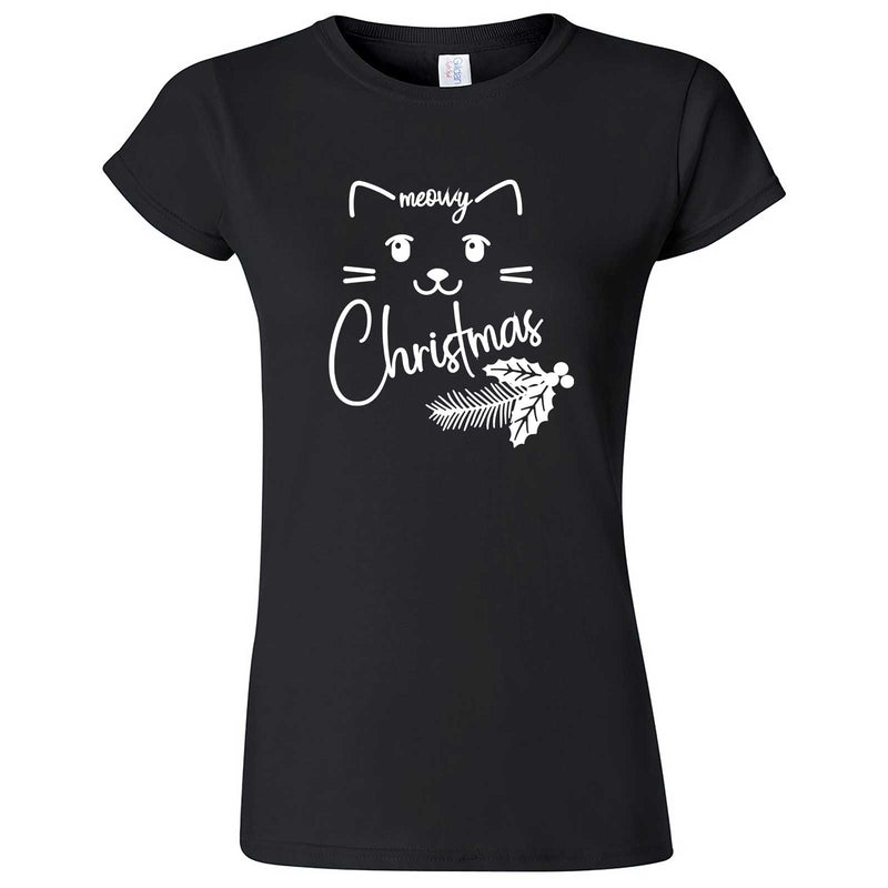  "Sweet Meowy Christmas kitty" women's t-shirt Black