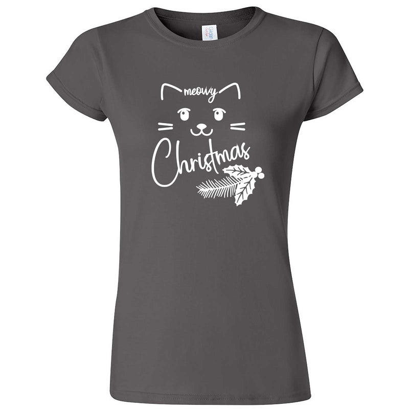  "Sweet Meowy Christmas kitty" women's t-shirt Charcoal
